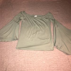 Mint green bell sleeve